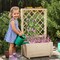 Costway 1/2 PCS 40" Tall Wooden Raised Garden Bed with Lattice Trellis for Climbing Vine
